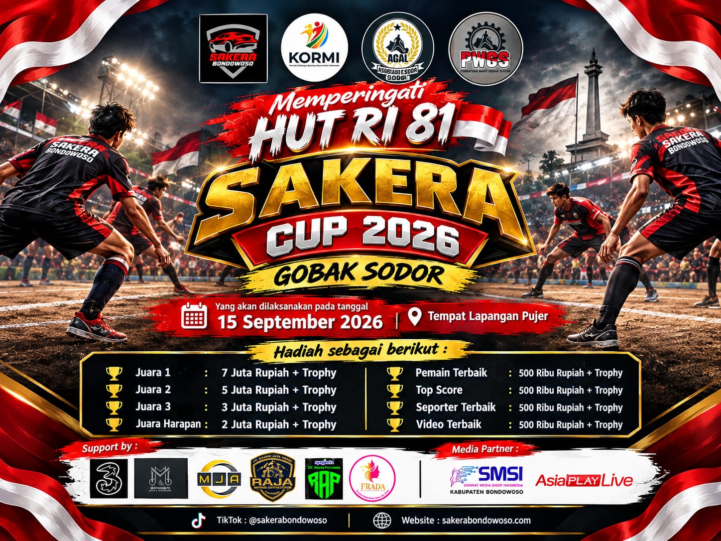 Sakera Bondowoso 2026 Turnamen Gobak Sodor Digelar 15 September